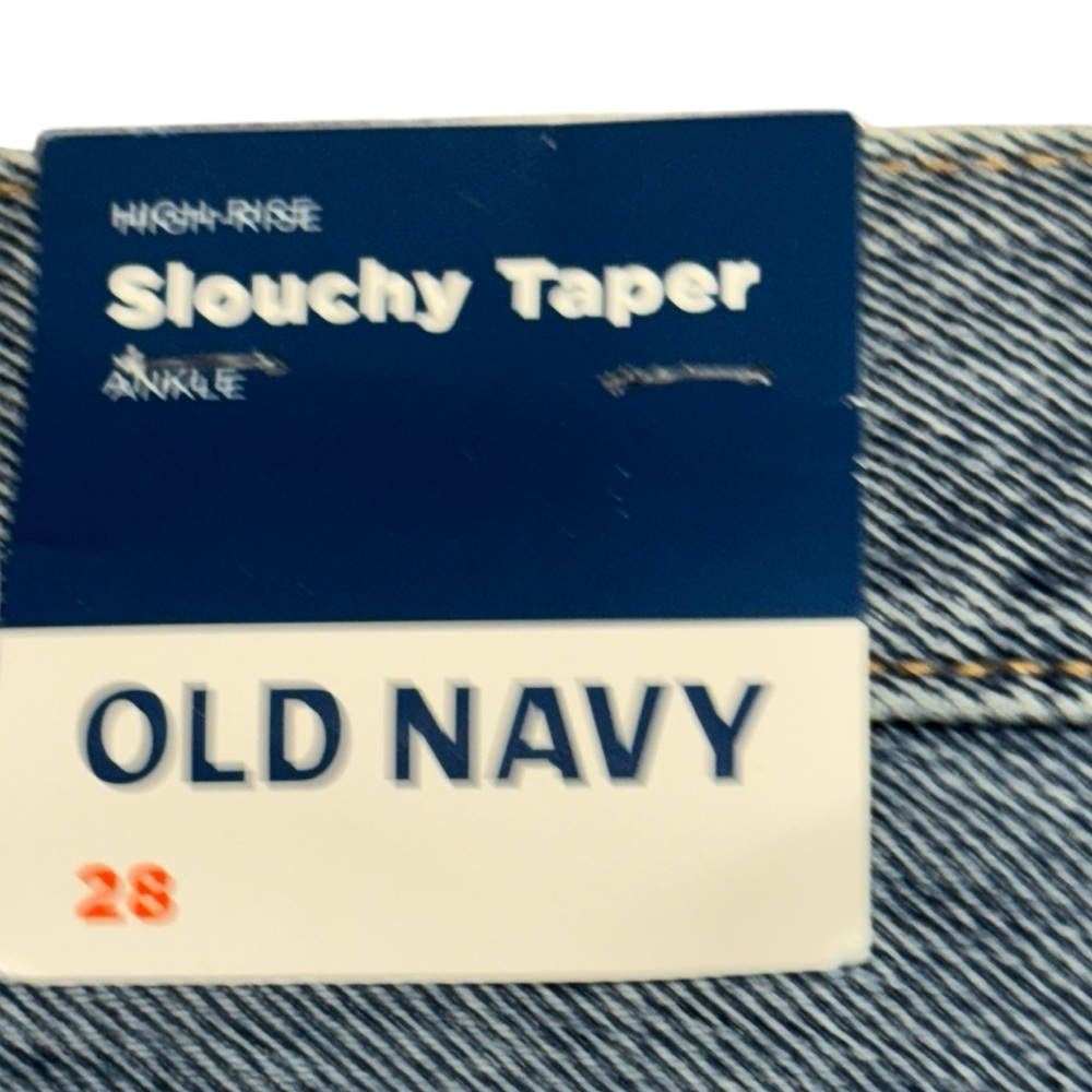 Old Navy High Rise Slouchy Tapered Ankle Jeans Womens Plus Size 28 NWT Blue - Picture 8 of 12